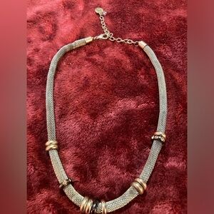 Elegant Silver Necklace with Gold Accents